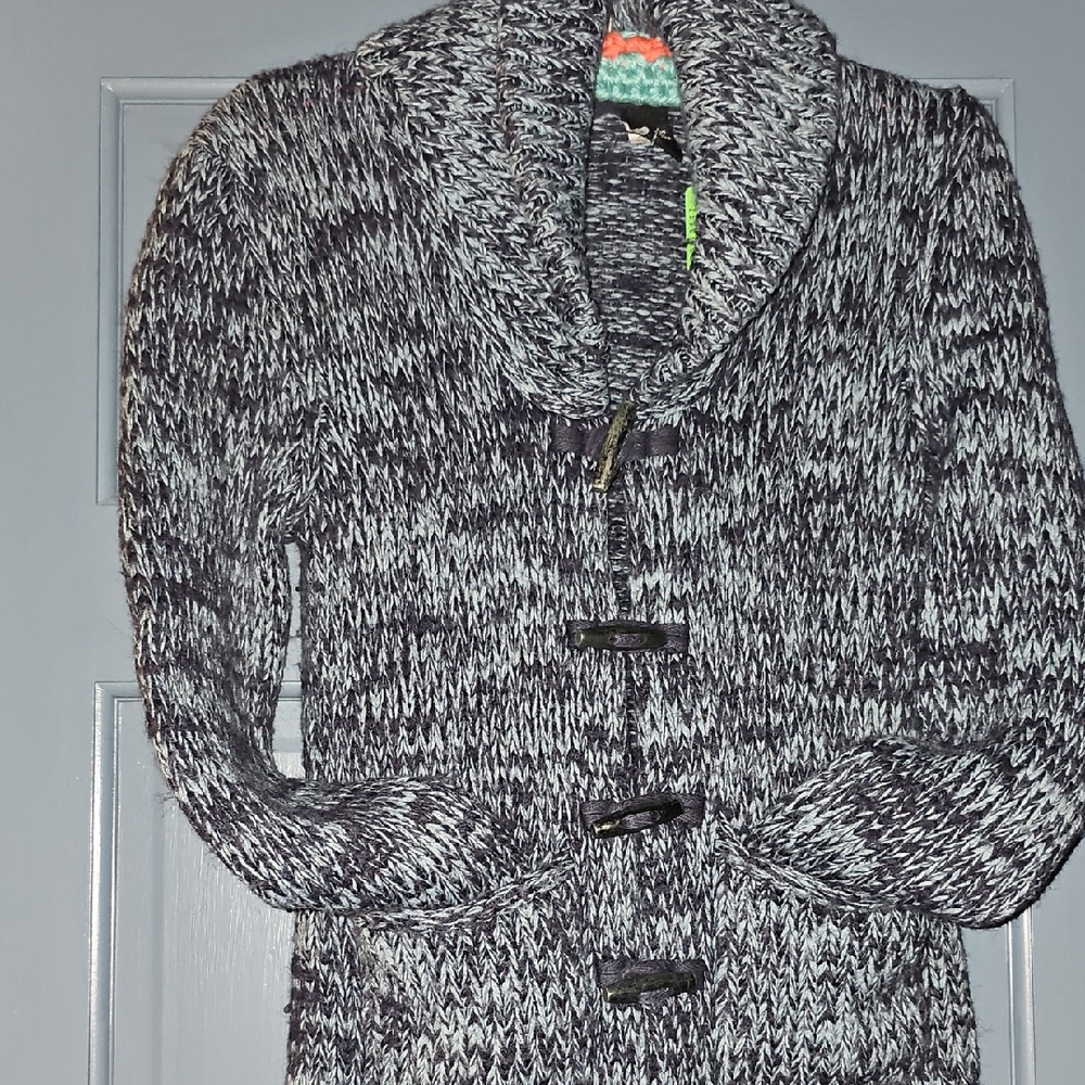 Y2K Moda International CableKnit Cardigan Sweater Women Small Toggle